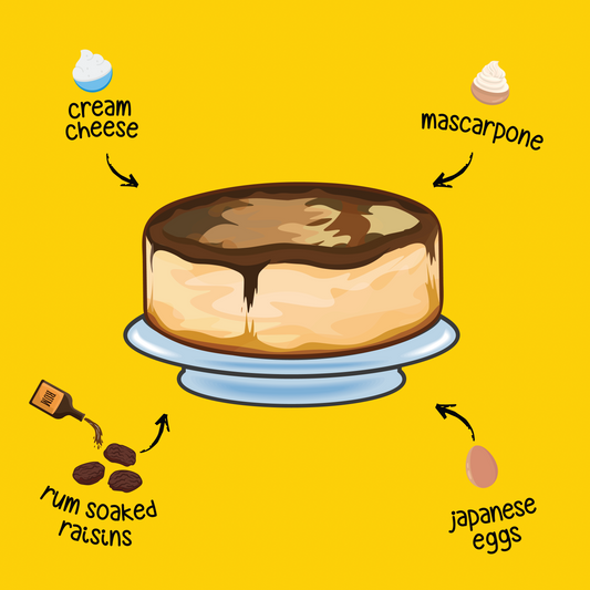 RUM & RAISIN MASCARPONE BURNT CHEESECAKE